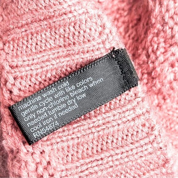 🍋 The Limited • Women’s Dusty Rose Cowl Neck Cable Knit Sweater Size M - Picture 4 of 7